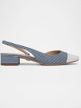 Veronica Beard Cecile Denim Cap-Toe Slingbacks New!